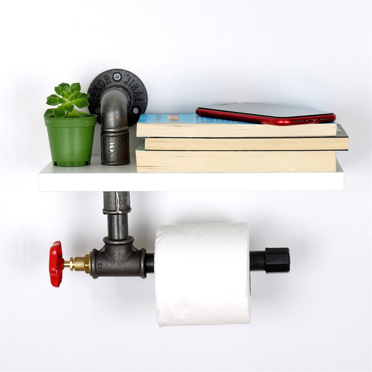 Suport pentru hartie igienica, Hanah Home, Boruraf244, 30x14x22 cm, Alb - imagine 7